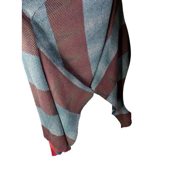 Joseph A Woman cardigan One size (M/L) duster wrap jacket blue red Aztec print - Picture 6 of 11